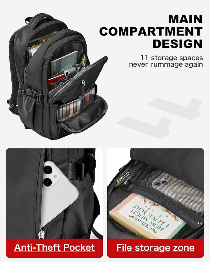 Laptop Rucksack Damen Herren, Business Schulrucksack für 15,6 Zoll Notebook, Wasserdicht Arbeitsruck