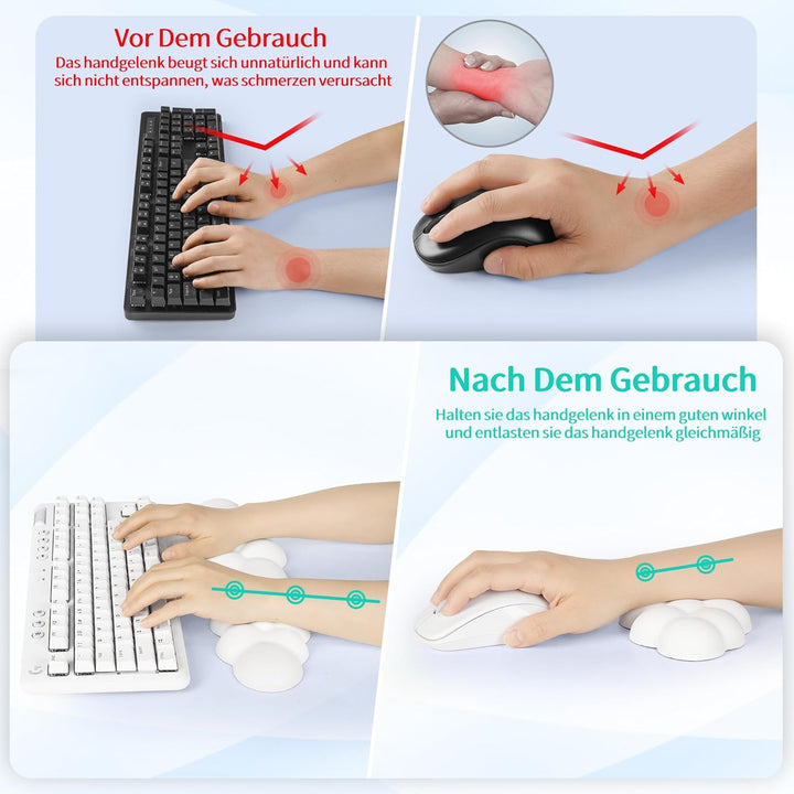 Sushret Wolke Handballenauflage Tastatur, Ergonomisches Wolke Handauflage Tastatur Mit PU Leder Memo