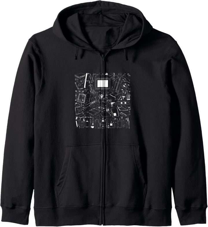 Kunstzubehör Doodle-Linienzeichnung - Einzigartiges Geschenk Kapuzenjacke