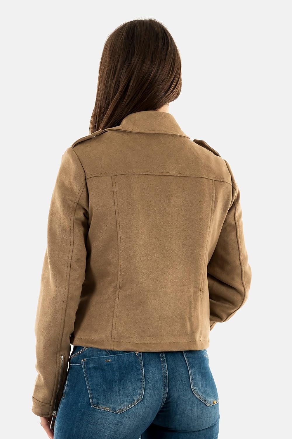 ONLY Damen Onlscootie Faux Suede Biker Jacket Otw Lederimitatjacke L Otter, L Otter