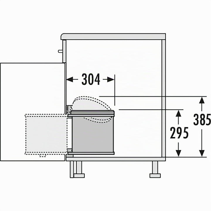 Hailo 351203 Mono Abfallsammler 12 Liter, edelstahl/schwarz A One
