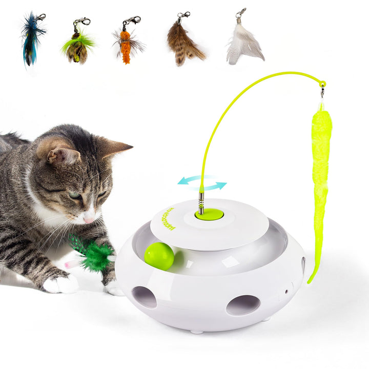 ALL FOR PAWS 3-in-1 Interaktives Bewegungsaktiviertes Flatterraupen-Spielzeug für Katzen – Automatis