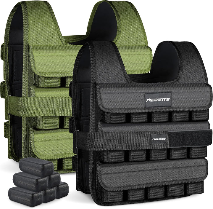 MSPORTS Gewichtsweste Premium Verstellbar von 5 kg - 30 kg Weight Vest | Laufweste Damen Herren | Fi