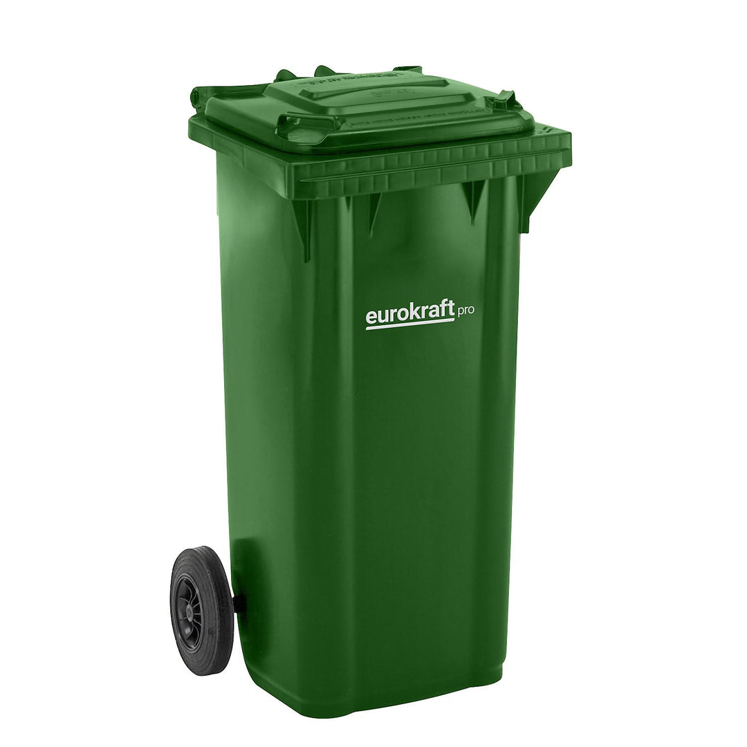 eurokraft | Mülltonne aus Kunststoff DIN EN 840 | Volumen 120 l | BxHxT 505 x 1005 x 555 mm | grün