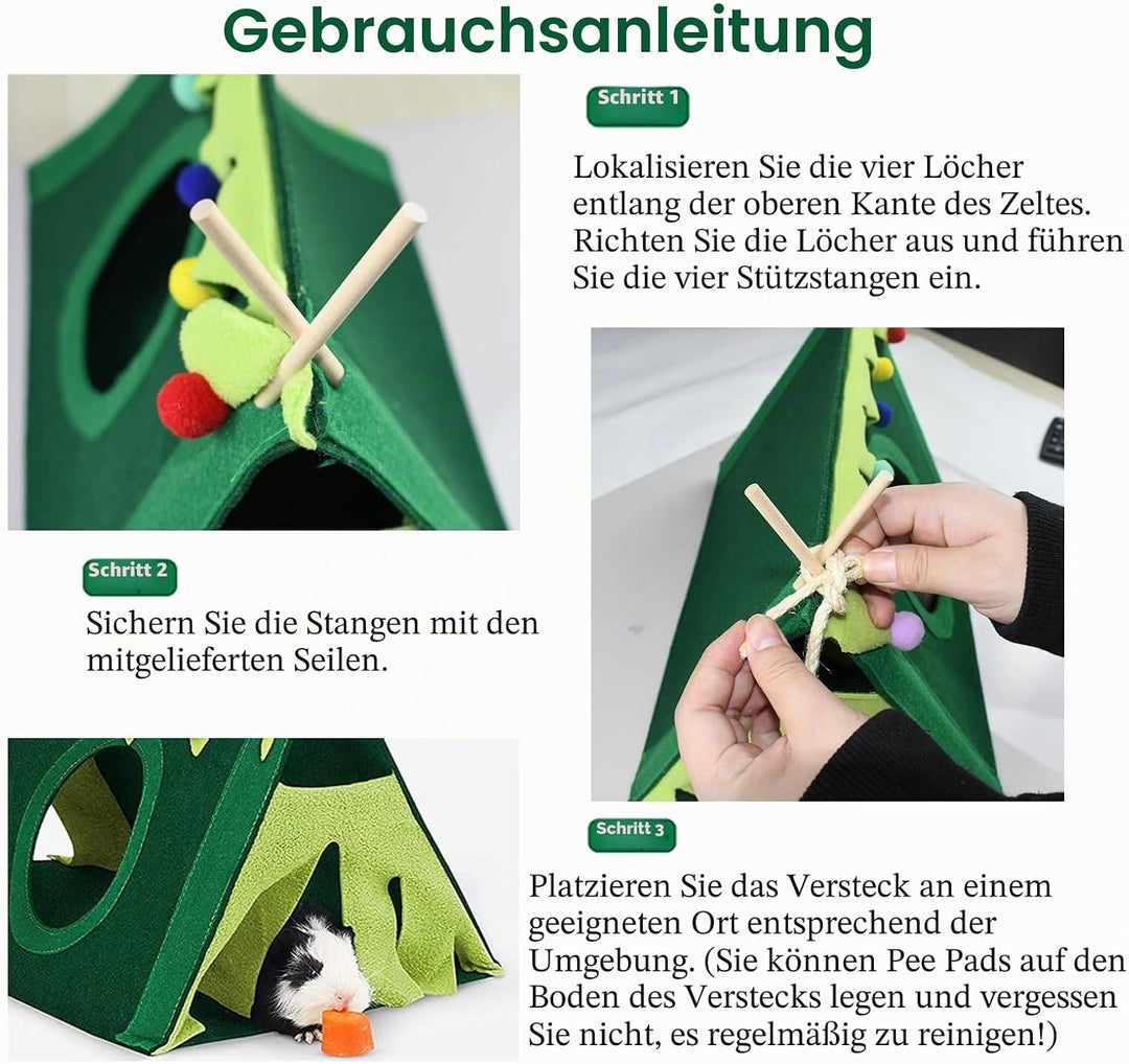ASOCEA Meerschweinchen Wald Versteck Fleece Eckhängematte Kleintiere Versteck Haustier Käfig Habitat