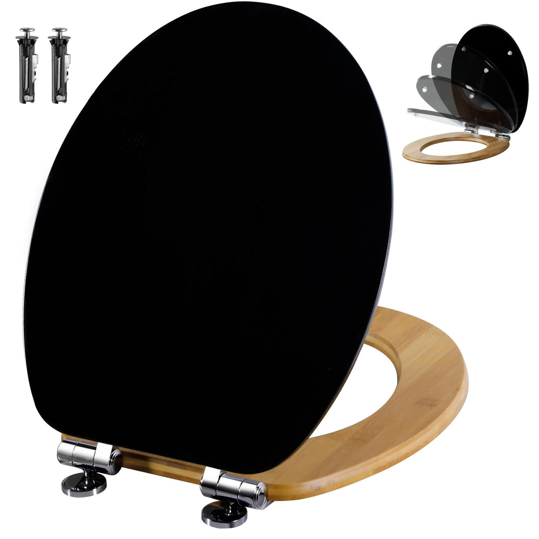 Angel Shield WC-Sitz mit Absenkautomatik, Verstellbare Metallscharniere, zu Reinigen, O-Förmig, 45x3