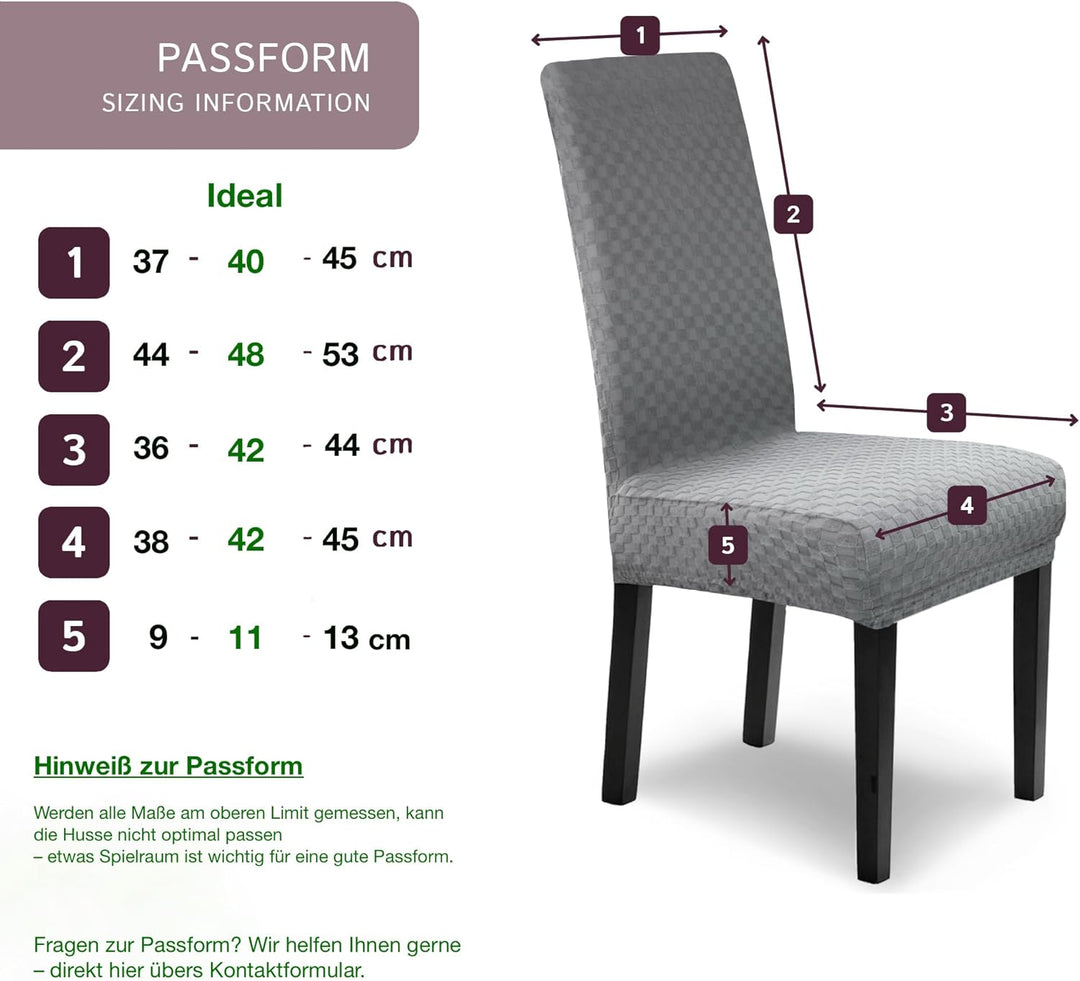 SCHEFFLER-Home Stuhlhussen Stretch Emil/Stretch Stuhlhussen Grau 4er Set/elastische Stuhlabdeckungen