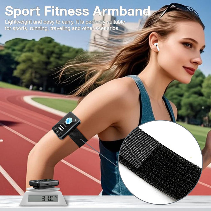 MP3 Player Bluetooth 5.3 mit Sport Clip und Sportarmband, mp3-player mit 1,77 Zoll TFT Farbbildschir