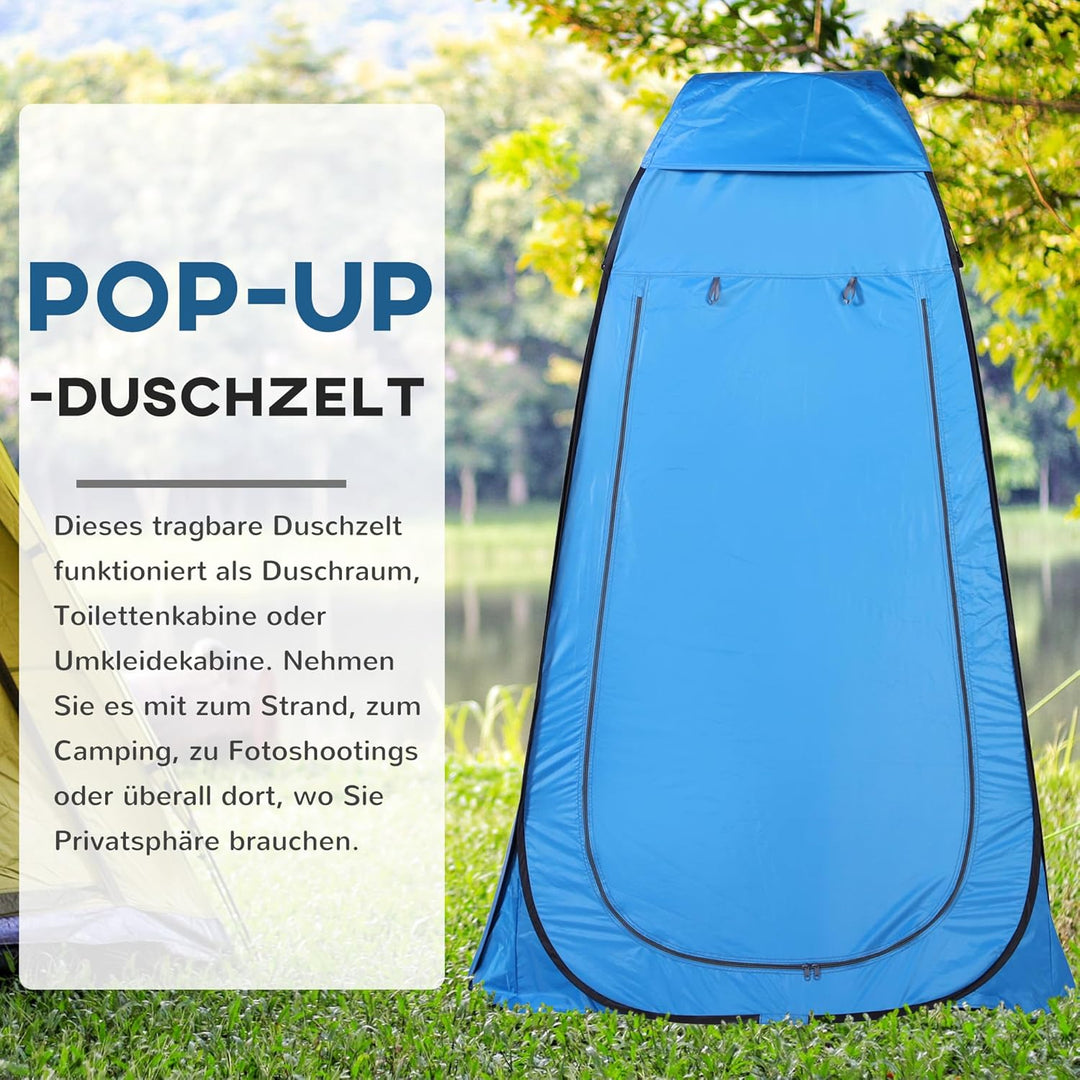 Outsunny Pop-up Duschzelt, tragbare Toilettenzelt mit Tragetasche Fenster Mobile Umkleidezelt WC Zel