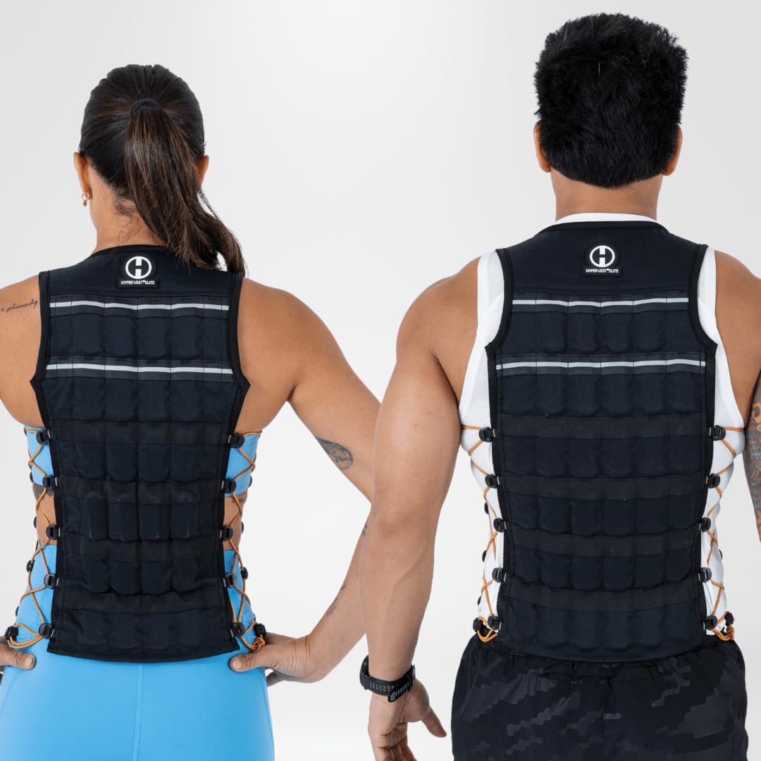 HYPERWEAR Hyper Vest Elite, Large 10lbs, Verstellbare Gewichtsweste Gewicht, Robustes schwarzes Cord