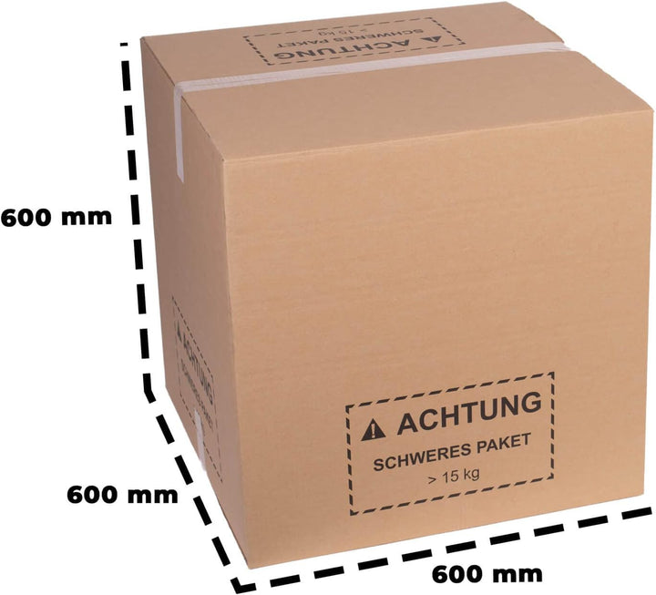 smiley pack 5 Stück Faltkartons 600 x 600 x 600 mm zweiwellig mit Höhenriller braun Versandkarton Ve