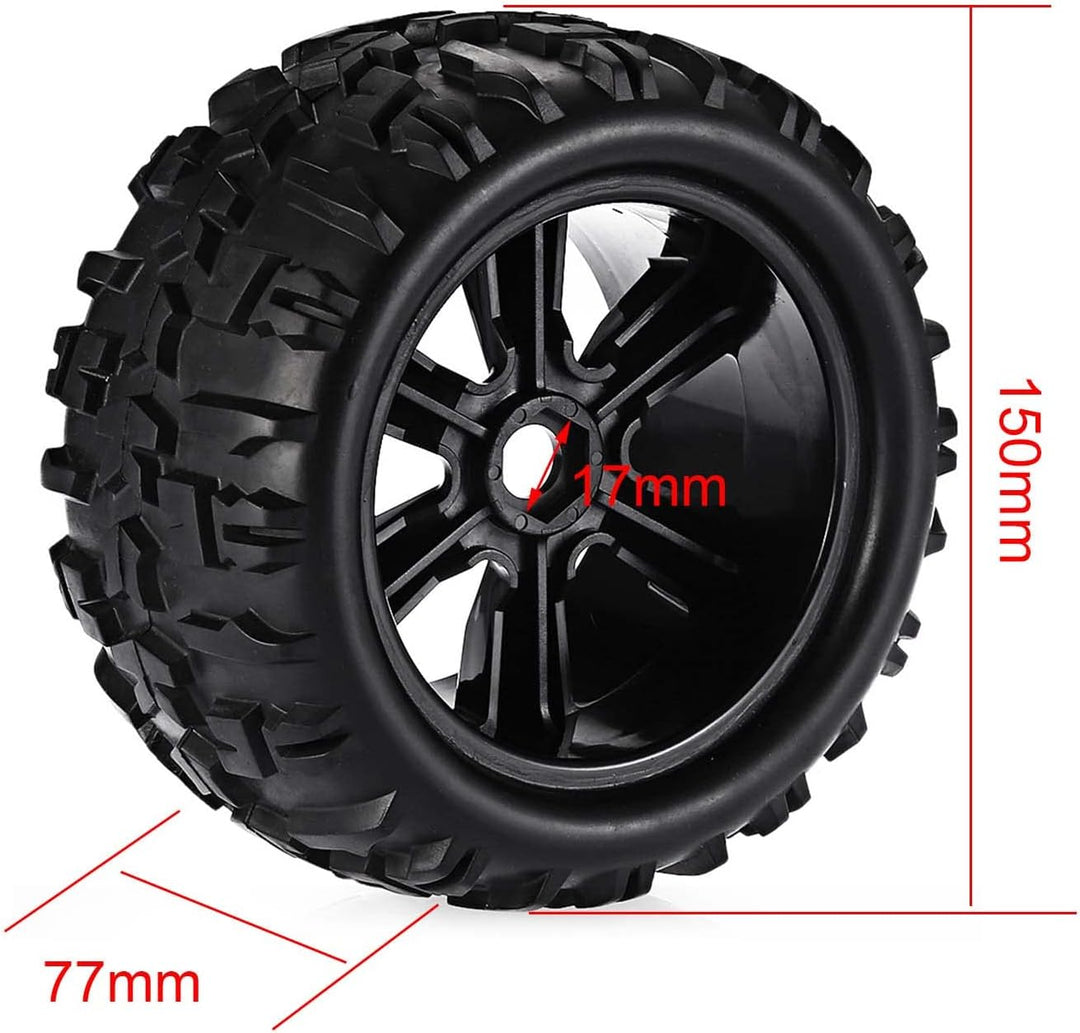 KEEDA 1/8 RC Truck Reifen und Räder, 150mm Reifen 17mm Sechskant Felgen für 1:8 Redcat Rovan HPI E-M