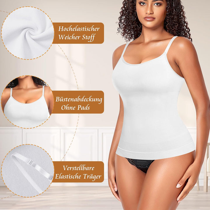 YARRCO Shape Unterhemd Damen Tank Top Bauchweg Shapewear Sport Tanktop Figurformendes Trägertop Body