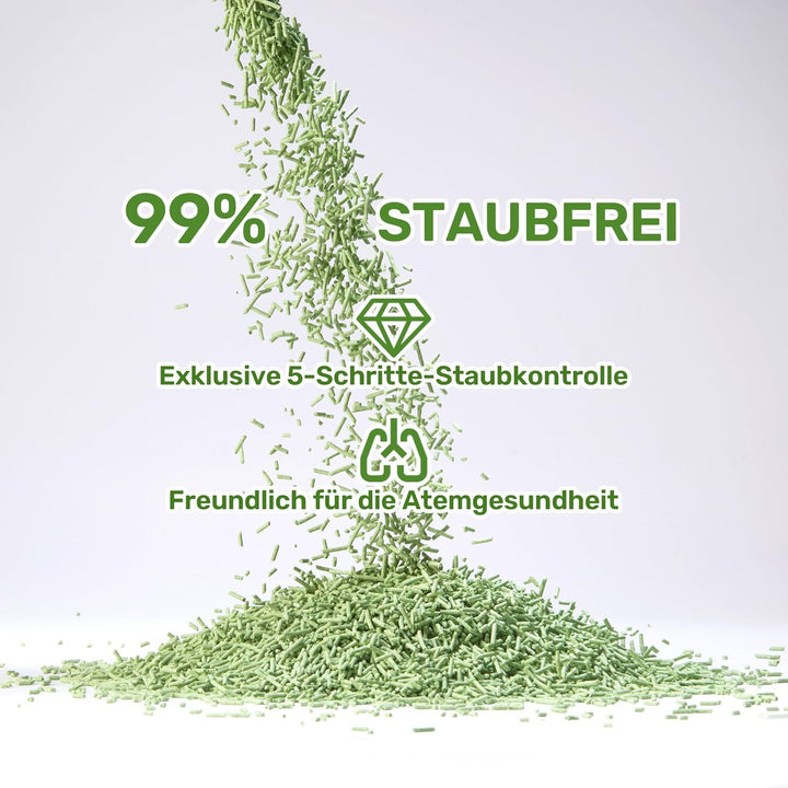 FUKUMARU Tofu Katzenstreu 5,4 kg - Klumpendes Katzenstreu, Geruchsbekämpfung mit grünem Teearoma, st