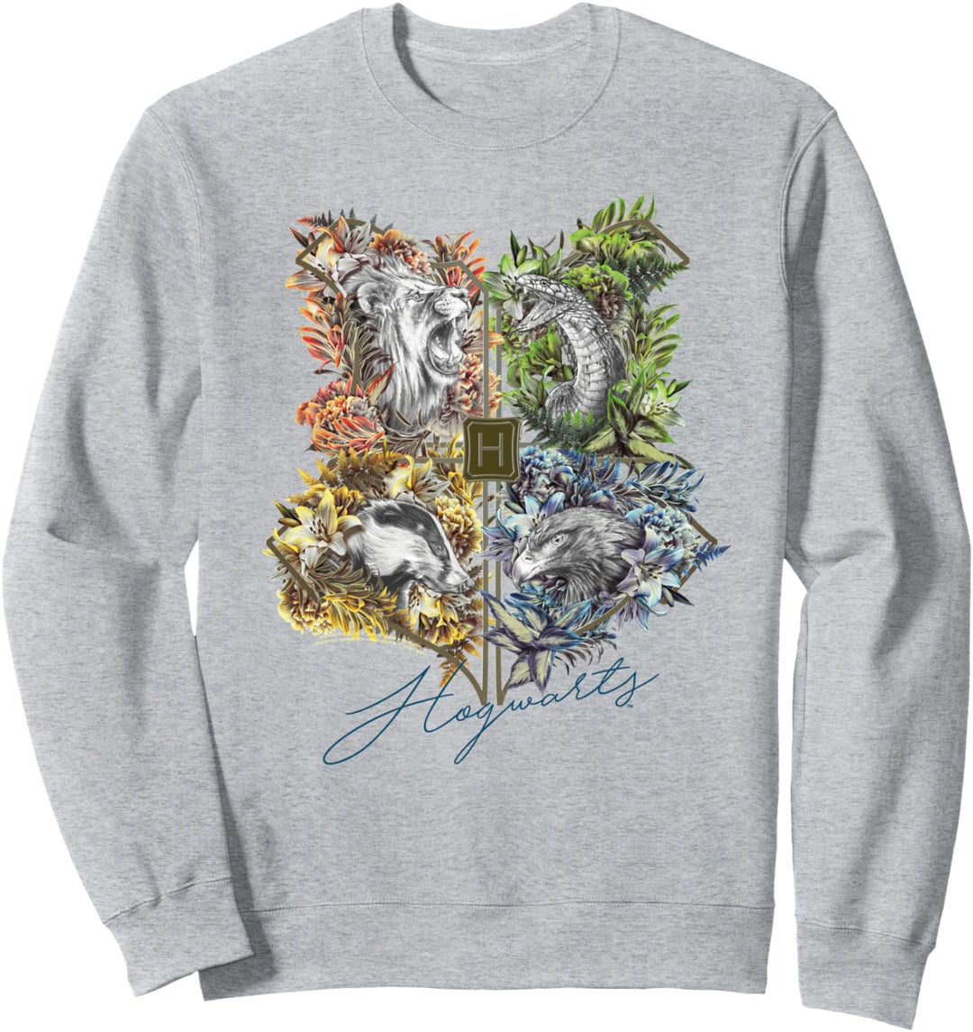 Harry Potter Hogwarts Floral Shield Sweatshirt