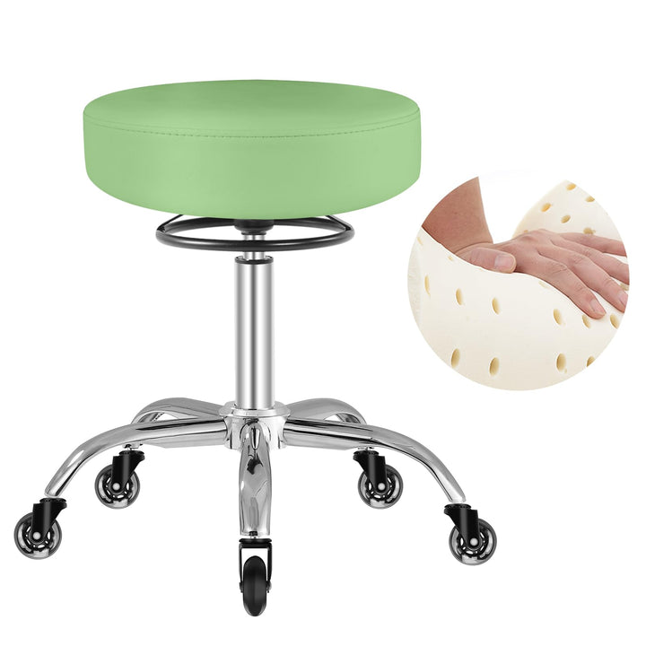 Rollhocker höhenverstellbar mit Rollen - 50-62cm，bis 180 kg belastbare Arbeitshocker，360° Drehhocker