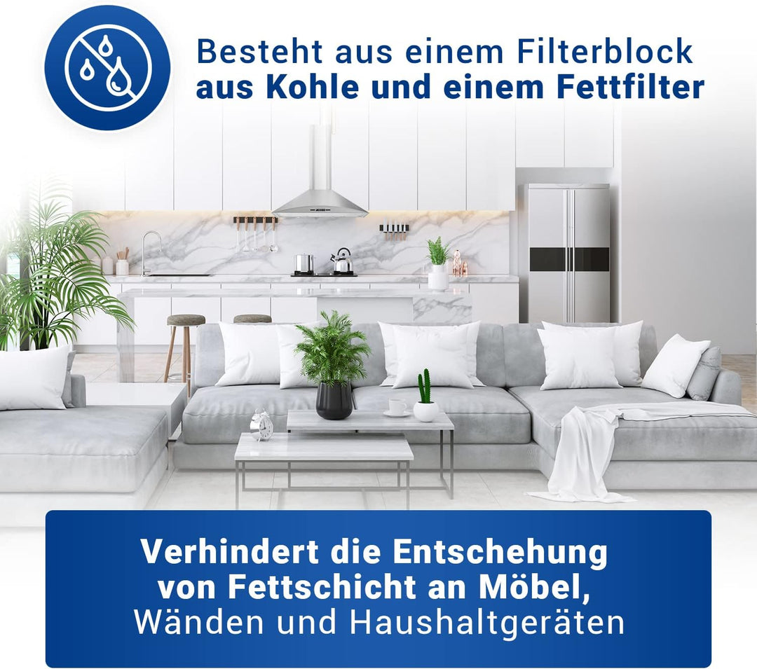 VIOKS Aktivkohlefilter Dunstabzugshaube 196mmØ SET 2x Ersatz für Electrolux 902979357/8 50290659007
