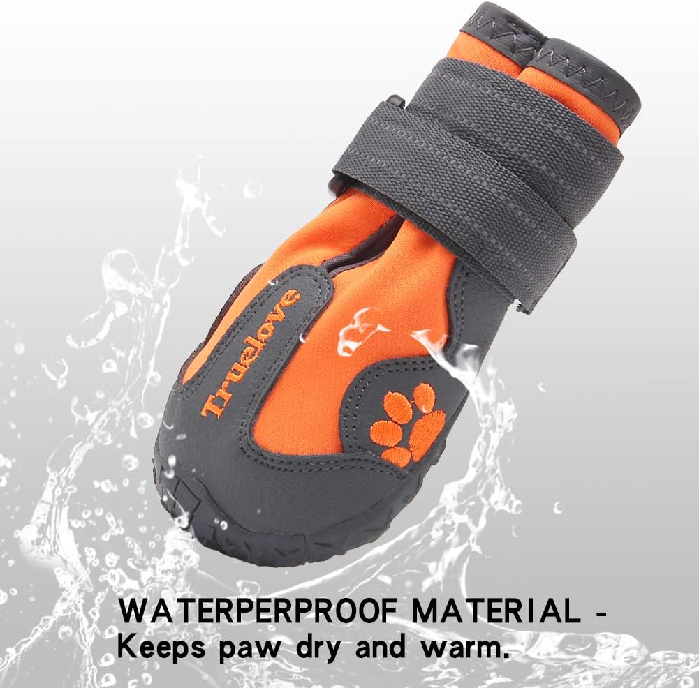 MOKCCI Truelove Pfotenschutz Hundestiefel,Wasserdicht Hundeschuhe mit Reflektierenden Riemen für Kle