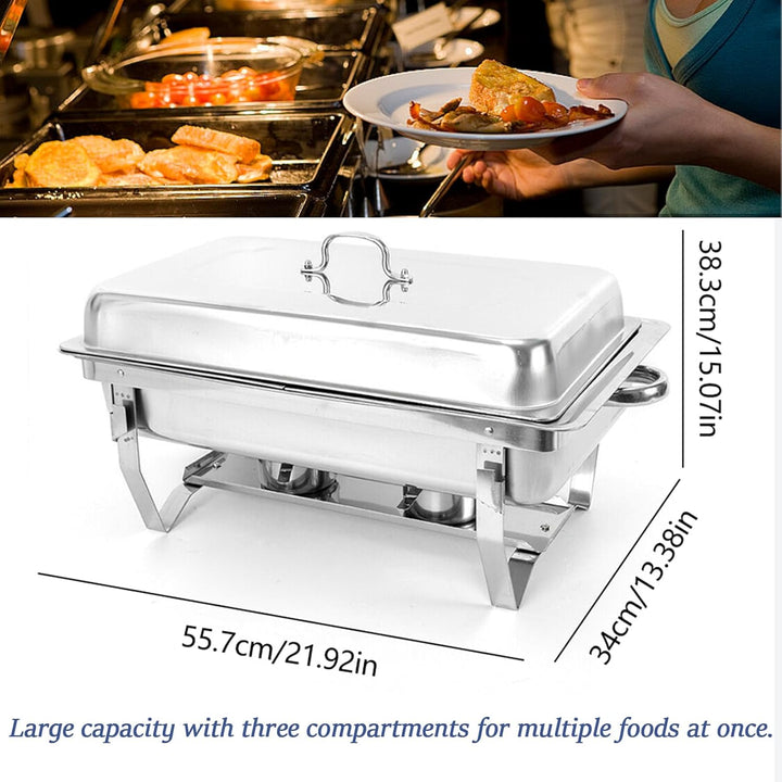 Chafing Dish,Edelstahl Warmhaltebehälter,Speisenwärmer, Edelstahl Speisenwärmer Behälter,Wärmebehält