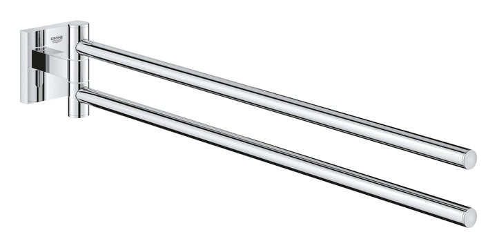 GROHE Start Cube - Handtuchhalter (2-armig schwenkbar, verdeckte Befestigung, verschraubbar), chrom,