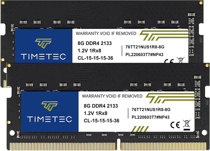 Timetec 16GB KIT (2x8GB) DDR4 2133MHz PC4-17000 Non-ECC Unbuffered 1.2V CL15 1Rx8 Single Rank 260 Pi