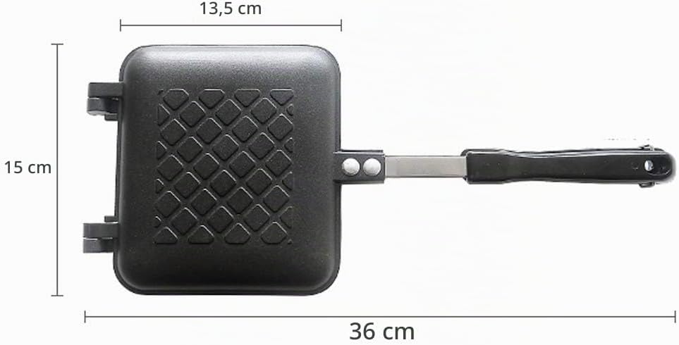 TAMUME Gerillt-Oberfläche Sandwichtoaster Antihaft-Torteneisen mit Stabilem Griff, Toastie Sandwich