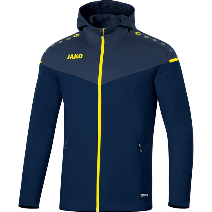 Jako Damen Kapuzenjacke Champ 2.0, marine/darkblue/skyblue, 44, 6820 34 Marine/Darkblue/Neongelb, 34