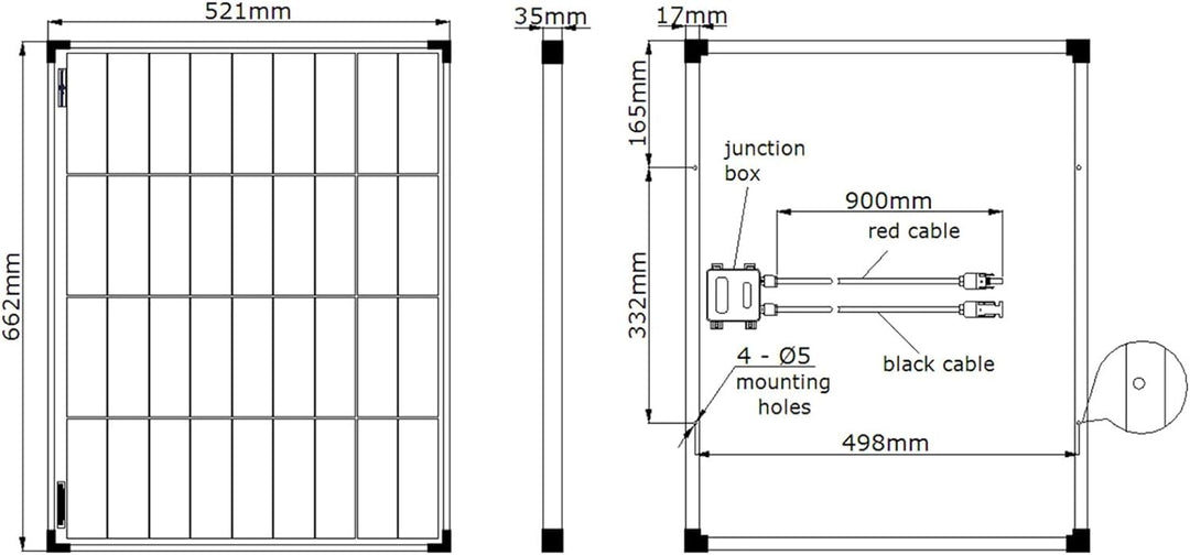 enjoy solar Poly 50W 12V Polykristallines Solarpanel Solarmodul Photovoltaikmodul ideal für Wohnmobi