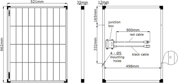 enjoy solar Poly 50W 12V Polykristallines Solarpanel Solarmodul Photovoltaikmodul ideal für Wohnmobi