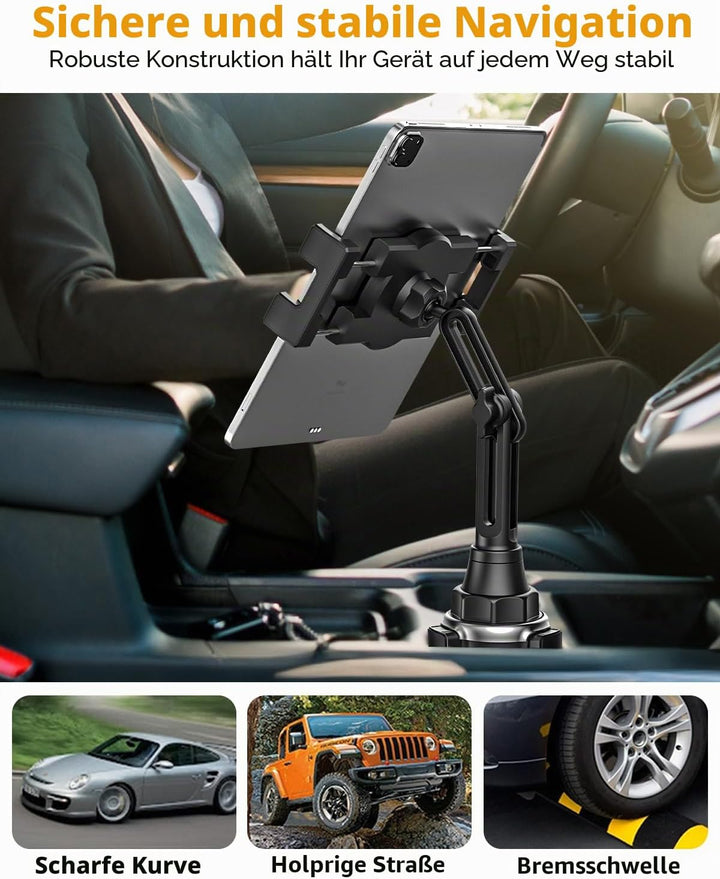 Getränkehalter Auto Tablet Halterung, woleyi PKW LKW Becherhalter Tablet Handyhalter mit Verstellbar