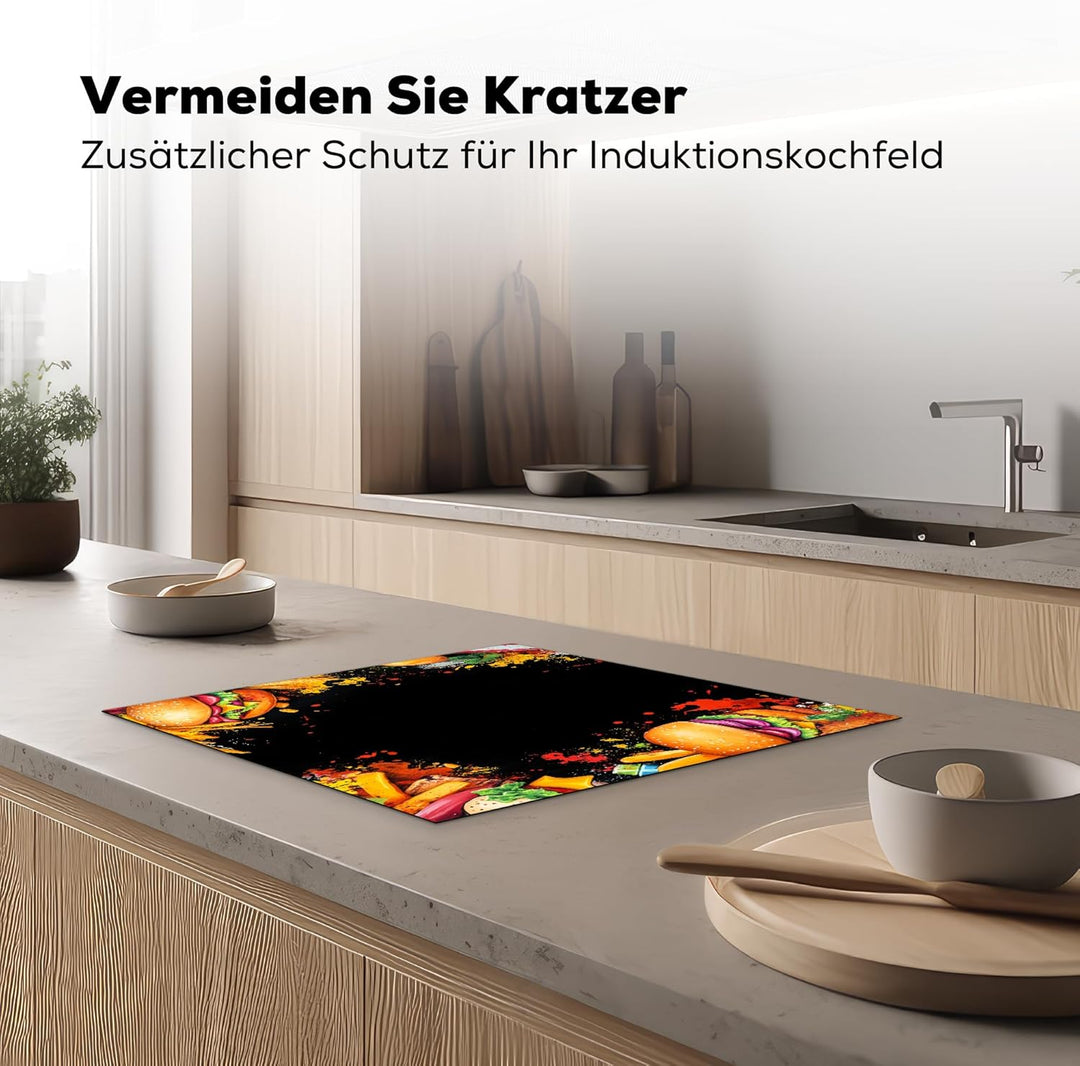 KitchenYeah© Herdabdeckplatte 59x51 cm Einteilig Ceranfeld Abdeckplatte Küche Deko Ceranfeldabdeckun