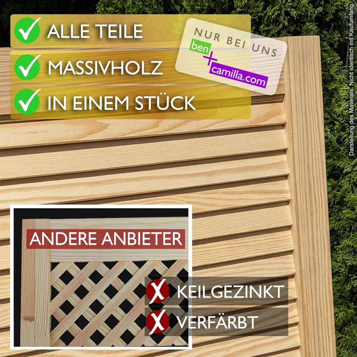 ben+camilla.com Lamellentür geschlossen Holz Kiefer Natur unbehandelt 993 x 594 x 21 mm 993 x 594 mm