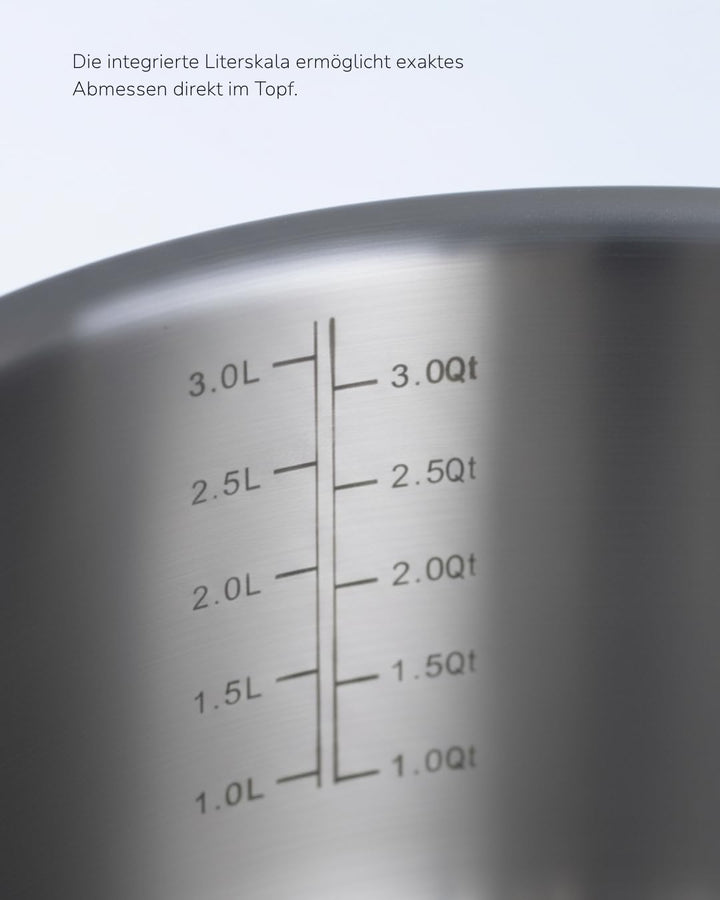 Johann Lafer – Kochtopf Induktion - Fleischtopf 20 cm 3 L Edelstahl mit Glasdeckel | Akkutherm-Speic