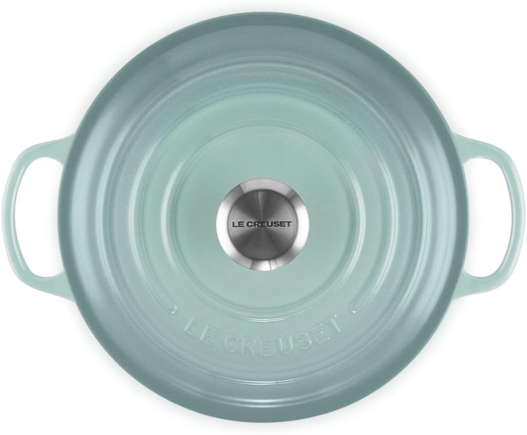 Le Creuset Signature Runder Bräter aus Gusseisen, 20 cm, 2,4 Liter, Sea Salt