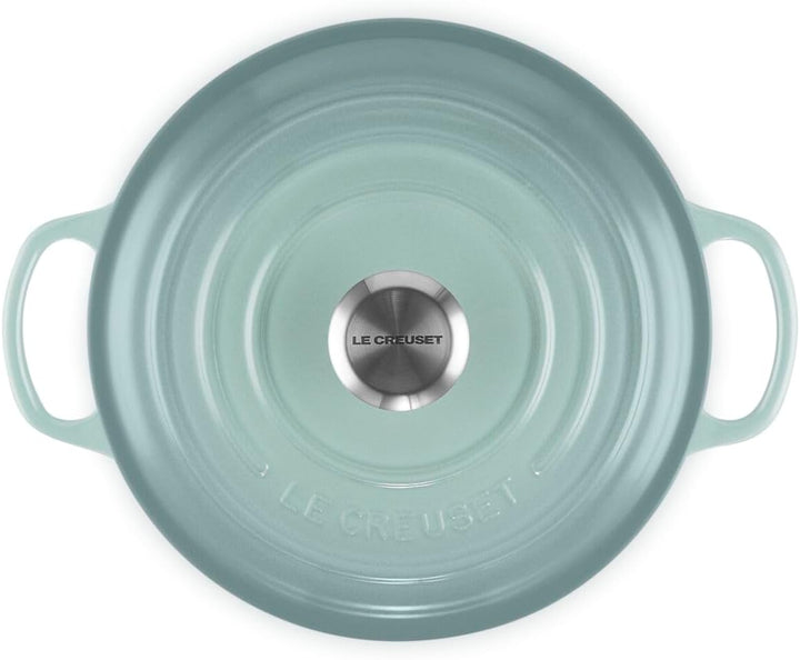 Le Creuset Signature Runder Bräter aus Gusseisen, 20 cm, 2,4 Liter, Sea Salt
