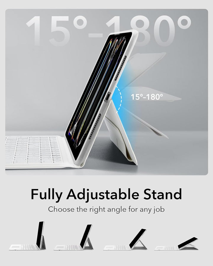 ESR für iPad Pro 11 Zoll (M5/M4, 2025/2024), Tastatur Hülle mit Trackpad, magnetisch abnehmbare Tast
