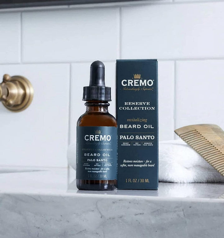 CREMO - Reserve Collection Palo Santo Bartöl Für Männer | Argan & Jojoba-Öle | 30ml Argan and Jojoba