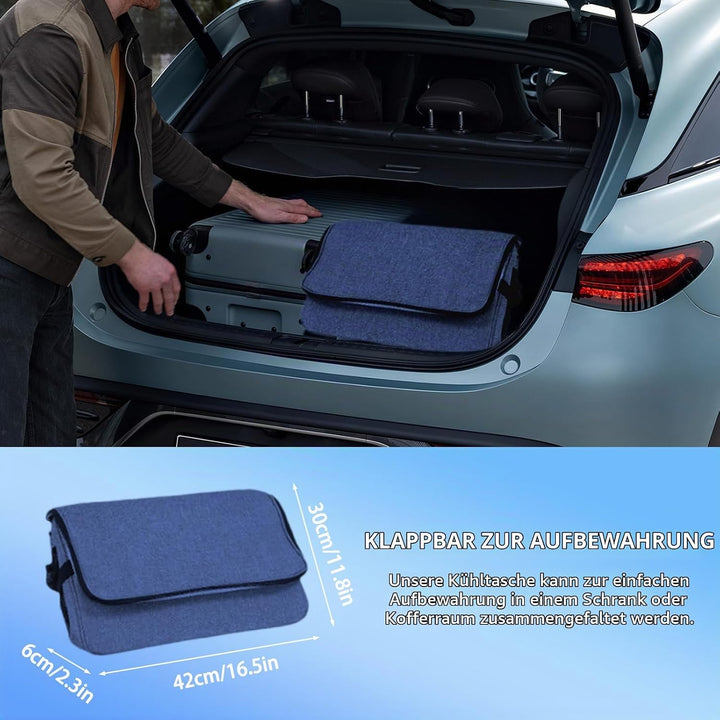 35L Gross Outdoor Kühltasche Faltbar, 60 Can Kühltasche Thermotasche Isoliertasche für Getränke &amp; Ge
