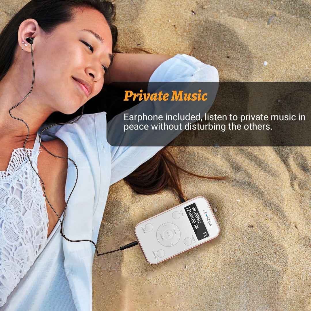LEMEGA PR1L Taschen-DAB-Radio, FM-Radio, tragbares DAB+-Radio, inkl. Kopfhörer, wiederaufladbare Bat