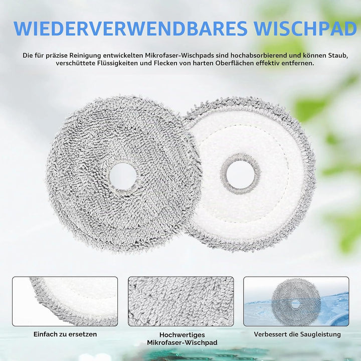18 Stück Ersatzteil für ECOVACS DEEBOT Mini Saugroboter Zubehör,1 Hauptbürste,4 Wischtücher,4 Staubb