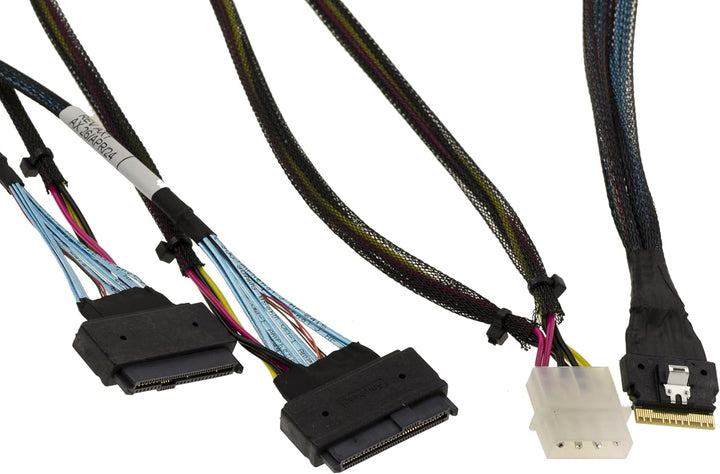 KALEA-INFORMATIQUE PCIe 4.0-Kabel mit Slim SAS SFF-8654 8i 74-Pin-Steckern zu 2x SFF-8639 68 Pin U2
