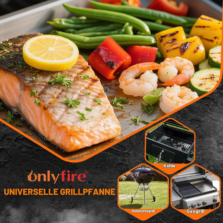 Onlyfire Edelstahl Grillplatte Plancha Kochplatte für Weber Spirit &amp; Genesis Gas Grill Modelle 44 x