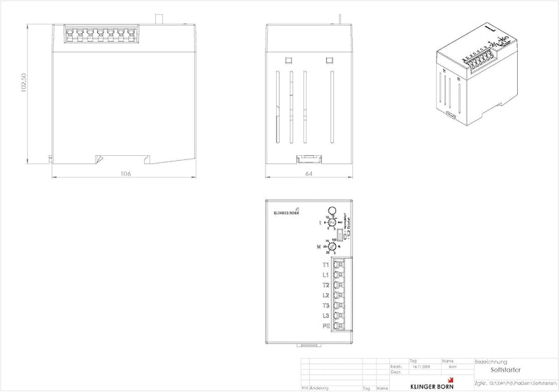 Softstarter Sanftanlauf 3,0-7,5kW S3-400-3,0-7,5