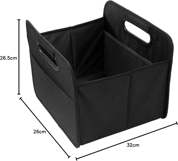 2 Stück Faltbare Kofferraumtasche schwarz hohe Tragkraft Polyester Klappbox Flexbox