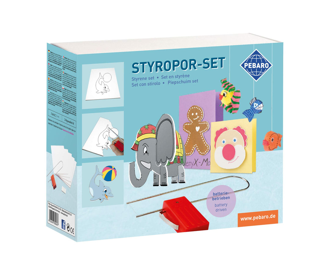 Pebaro 800 Geschenk-Set: Batteriebetriebener Styroporschneider, Styrocutter, Heissdrahtschneider, Ba