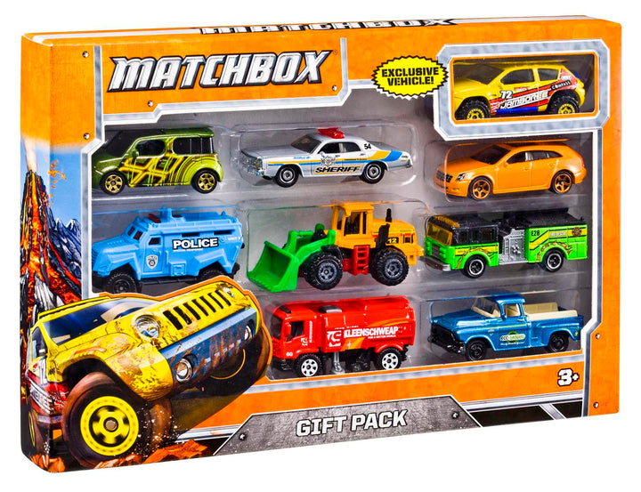 MATCHBOX Geschenkset - 9 Die-Cast-Fahrzeuge für stundenlangen Spielspass, inklusive exklusivem Desig