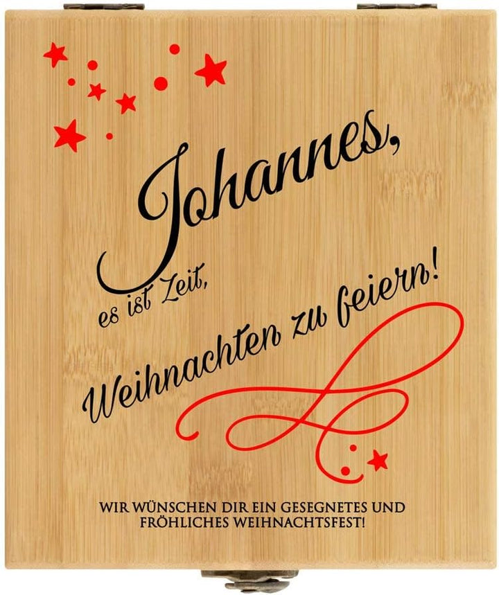 Maverton Weinöffner-Set personalisiert Weinset Sommelier Set - Geschenkbox Holzbox + 4er Weinzubehör