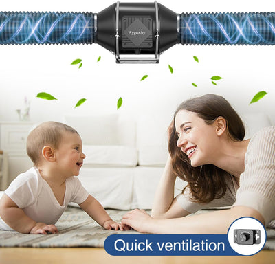 Aygrochy Regelbar Rohrventilator 100mm, Abluftventilator für Heizung, Kühlung, Booster, Wachstumszel