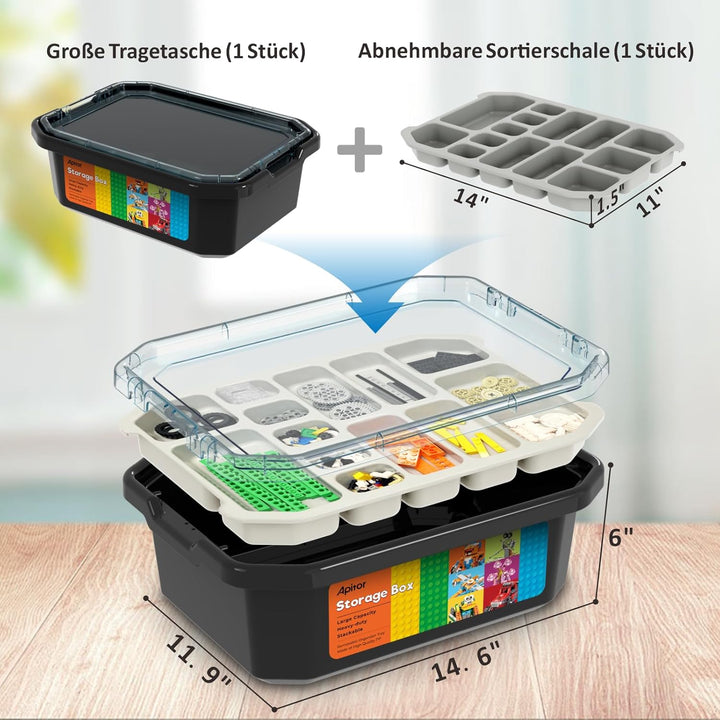 Robot J Programmierbarer Roboter mit Aufbewahrungsbox, 6-in-1 Kreativer Roboter/Panzer Bausatz für K