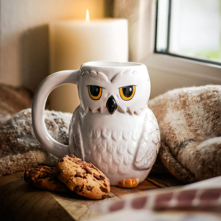 Elbenwald Harry Potter Hedwig 3D Collection Teelichthalter 10,1 x 14 x 9 cm Keramik weiss Tasse, Tas